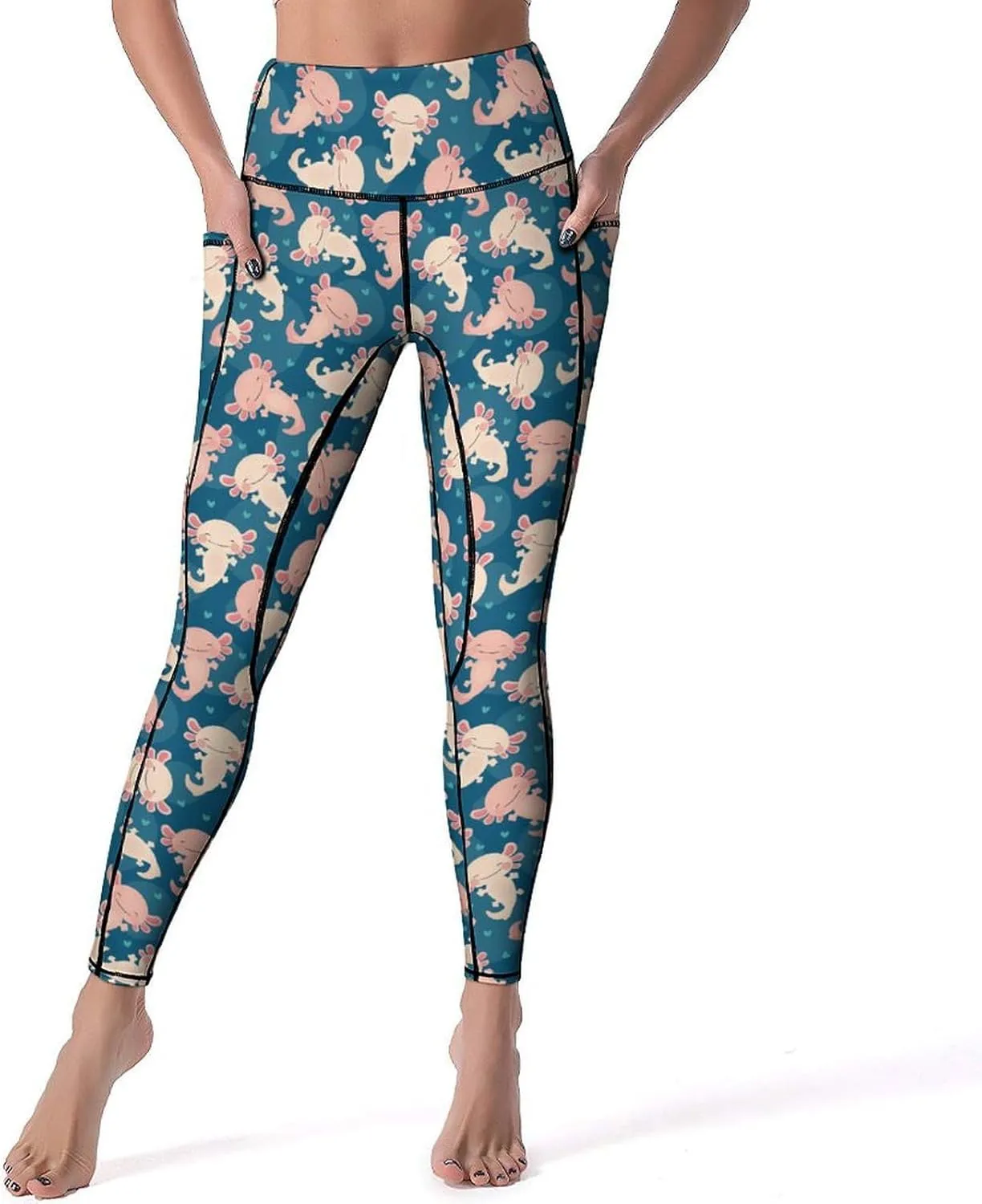 80s 90s Retro Yoga Pants for Women Tummy Control Workout Leggings with Pockets Stretchy High Waist Work Casual Pants