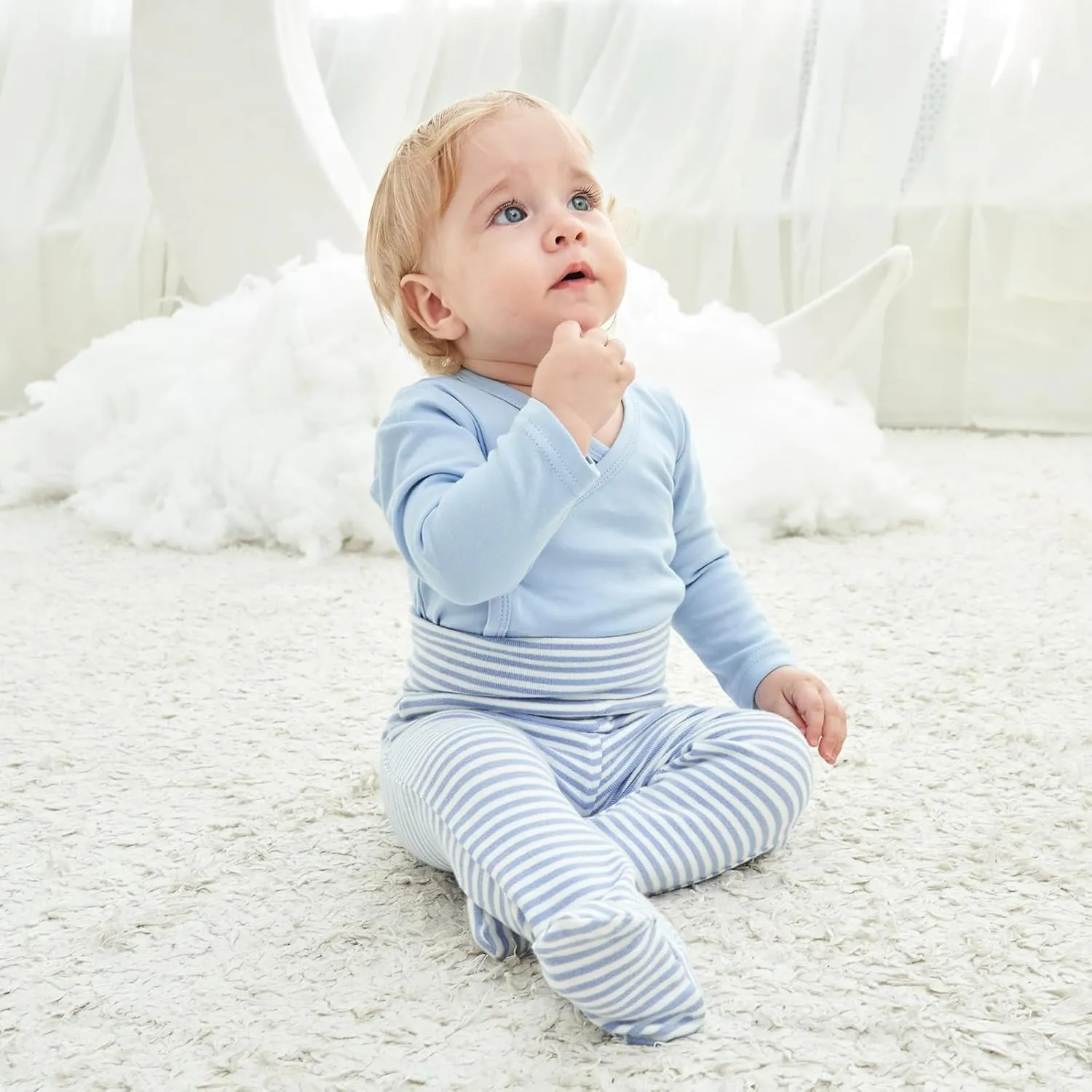 ACESTAR Newborn Infant Baby Boys Girls Cotton High Waist Footed Pants Casual Leggings with Feet 0-12 Months 3-PACK/1-PACK