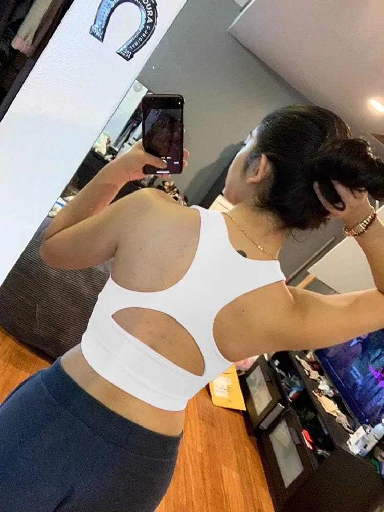 AEPEBO Sexy Crop Tops for Women Deep V Neck Back Cutout Sleeveless Plunge Racerback Tank Cropped Top