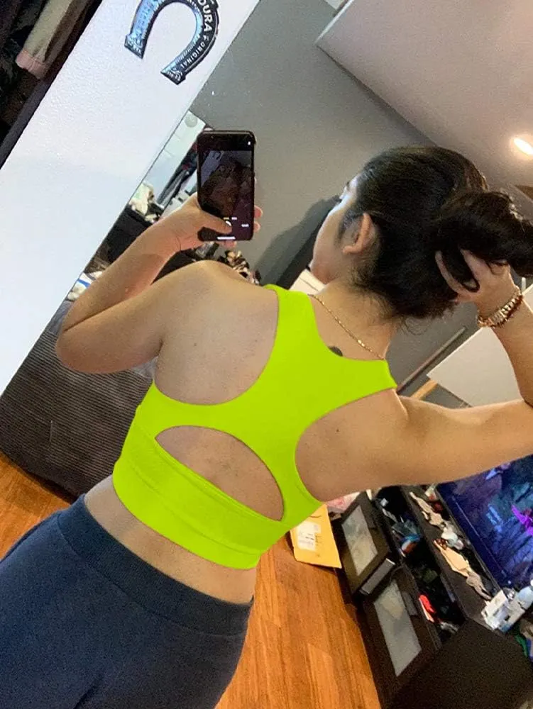 AEPEBO Sexy Crop Tops for Women Deep V Neck Back Cutout Sleeveless Plunge Racerback Tank Cropped Top