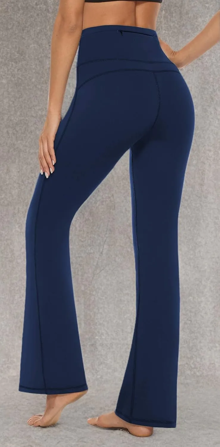 AFITNE Women's Yoga Pants Wide Leg Workout Leggings Flare Casual Lounge Pants with Pockets High Waist and Tummy Control