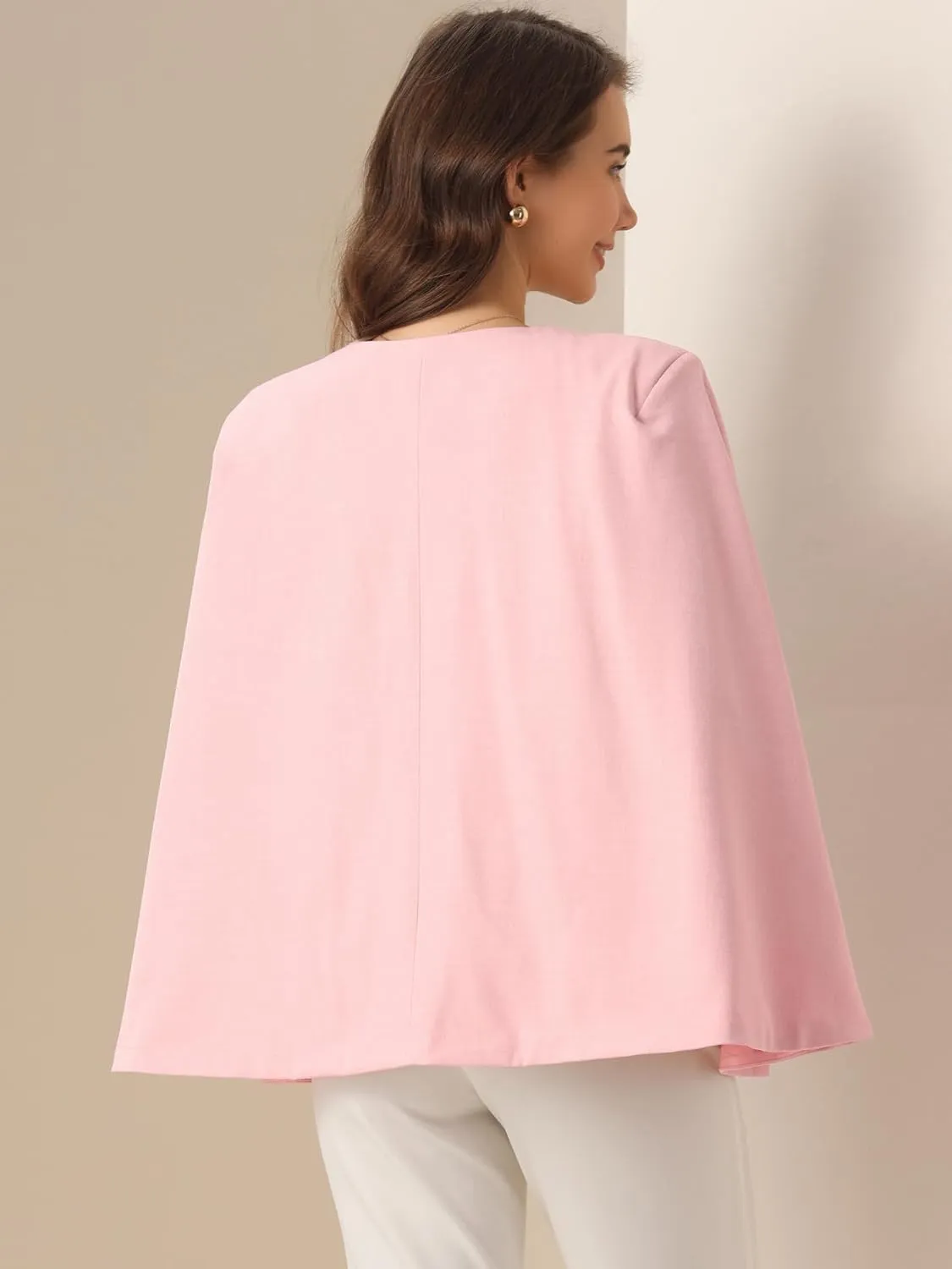 Allegra K Cape Sleeve Blazer for Women's Business Work Open Front Casual Jacket Coat