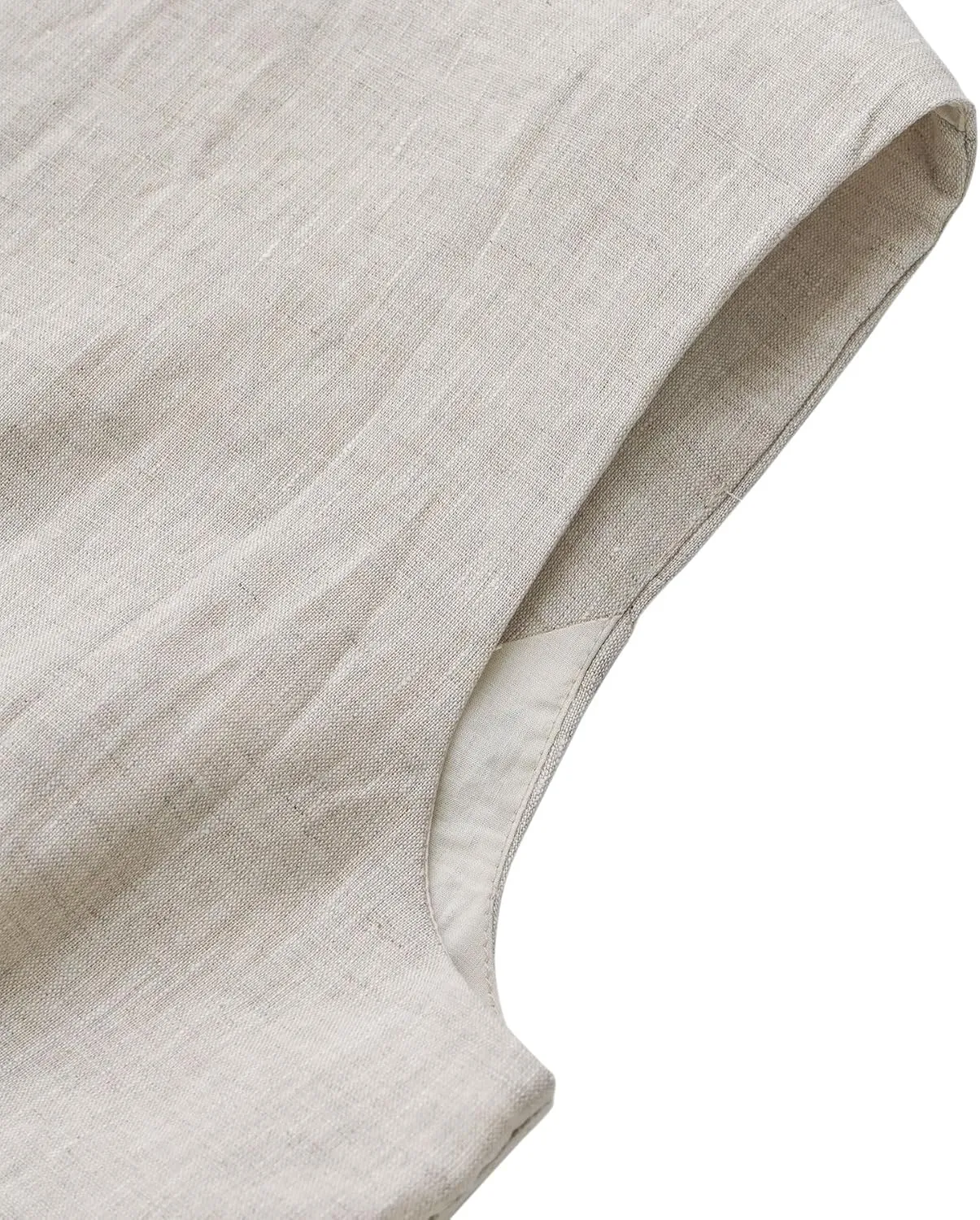 Amazhiyu Women's 100% Linen Tie Front Crop Tops Sleeveless Summer Casual Vest