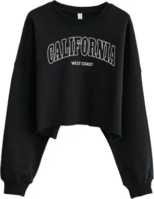 Amazhiyu Womens Cropped Hoodie Pullover Long Sleeve Crewneck Crop Tops Oversize Fit