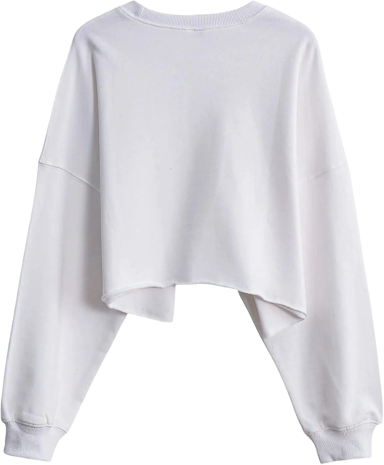 Amazhiyu Womens Cropped Hoodie Pullover Long Sleeve Crewneck Crop Tops Oversize Fit