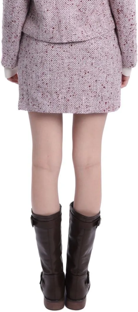 Amazhiyu Women's Wool Tweed High Waist Mini Pencil Skirts with Side Split Winter