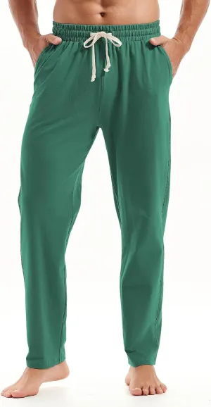 AMY COULEE Mens Cotton Yoga Pants Running Workout Lightweight Sweatpants Open Bottom Lounge Pants with Pockets