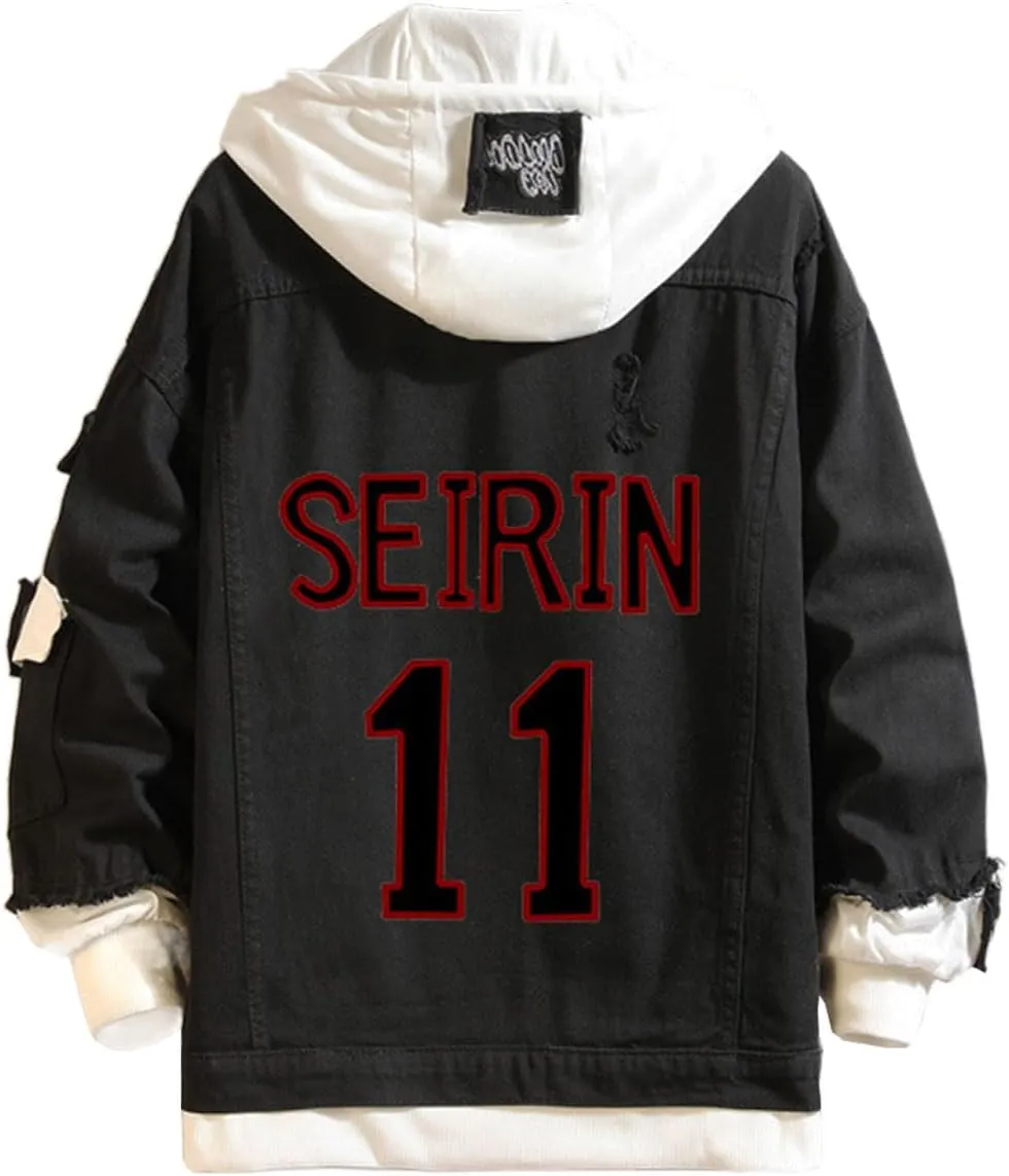 Anime Kuroko no Basuke Cosplay Jeans Jacket Kuroko Tetsuya Denim Jacket Hooded Sweatshirt Coat Costume
