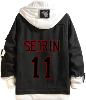 Anime Kuroko no Basuke Cosplay Jeans Jacket Kuroko Tetsuya Denim Jacket Hooded Sweatshirt Coat Costume