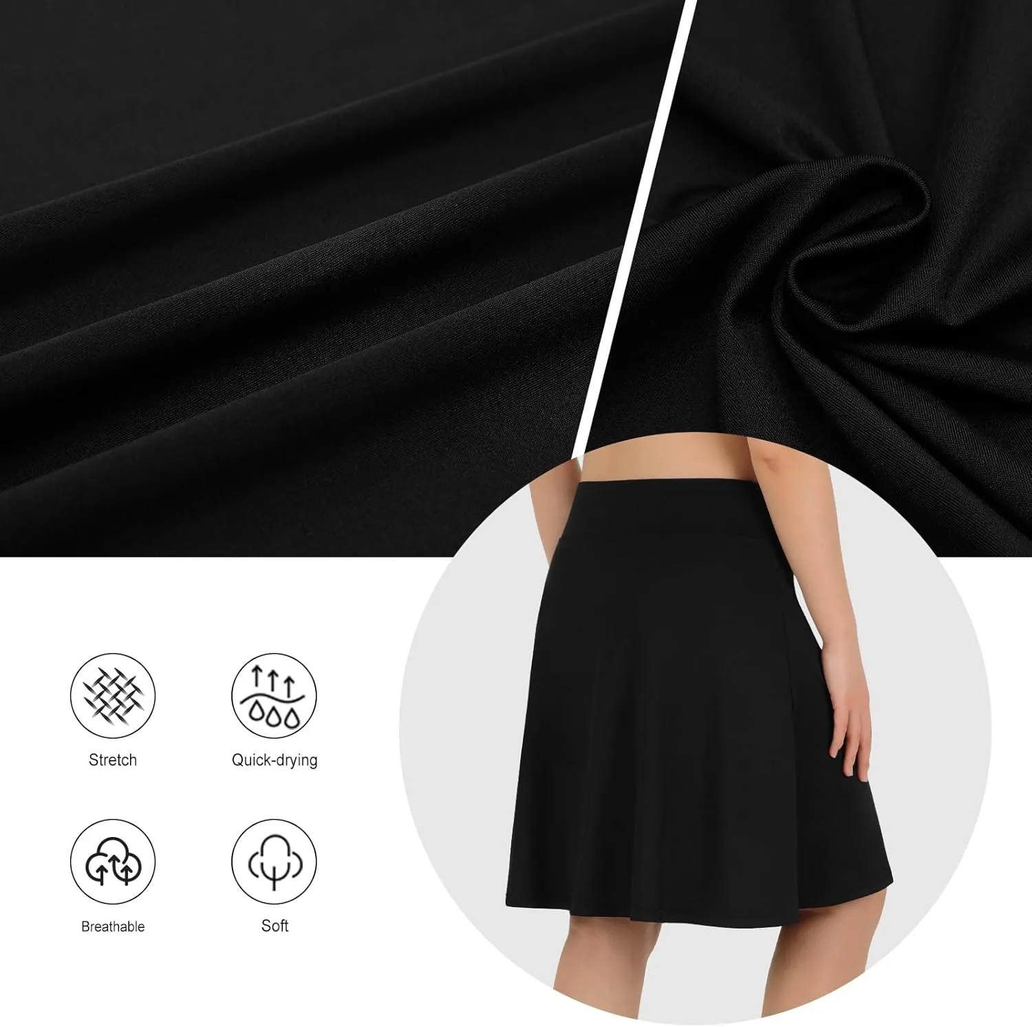 ANIVIVO Women's 20" Knee Length Skorts Golf Tennis Skirt for Women Activity Casual Skort with Pockets High Waist