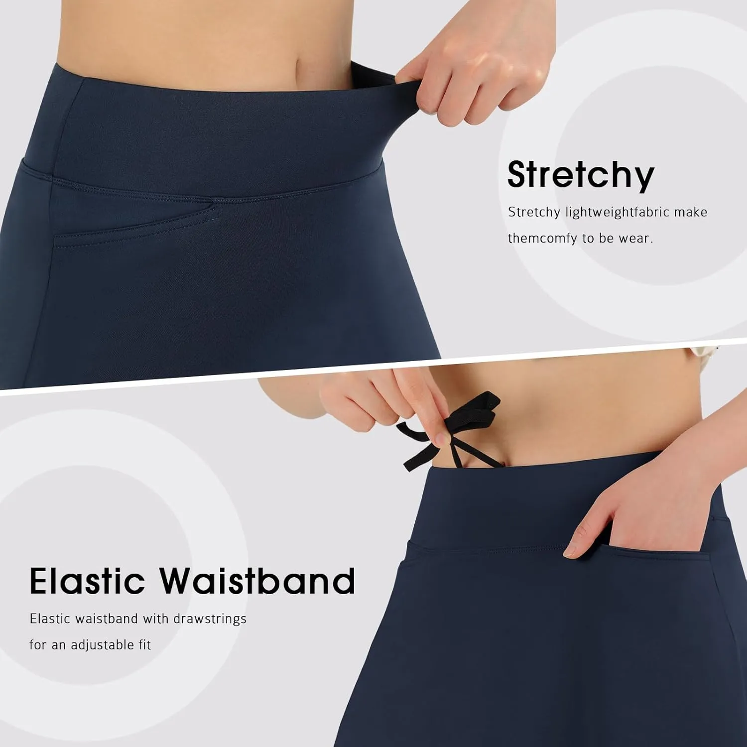 ANIVIVO Women's 20" Knee Length Skorts Golf Tennis Skirt for Women Activity Casual Skort with Pockets High Waist