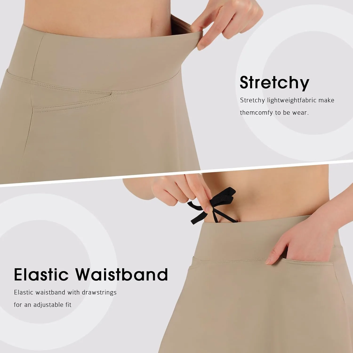 ANIVIVO Women's 20" Knee Length Skorts Golf Tennis Skirt for Women Activity Casual Skort with Pockets High Waist