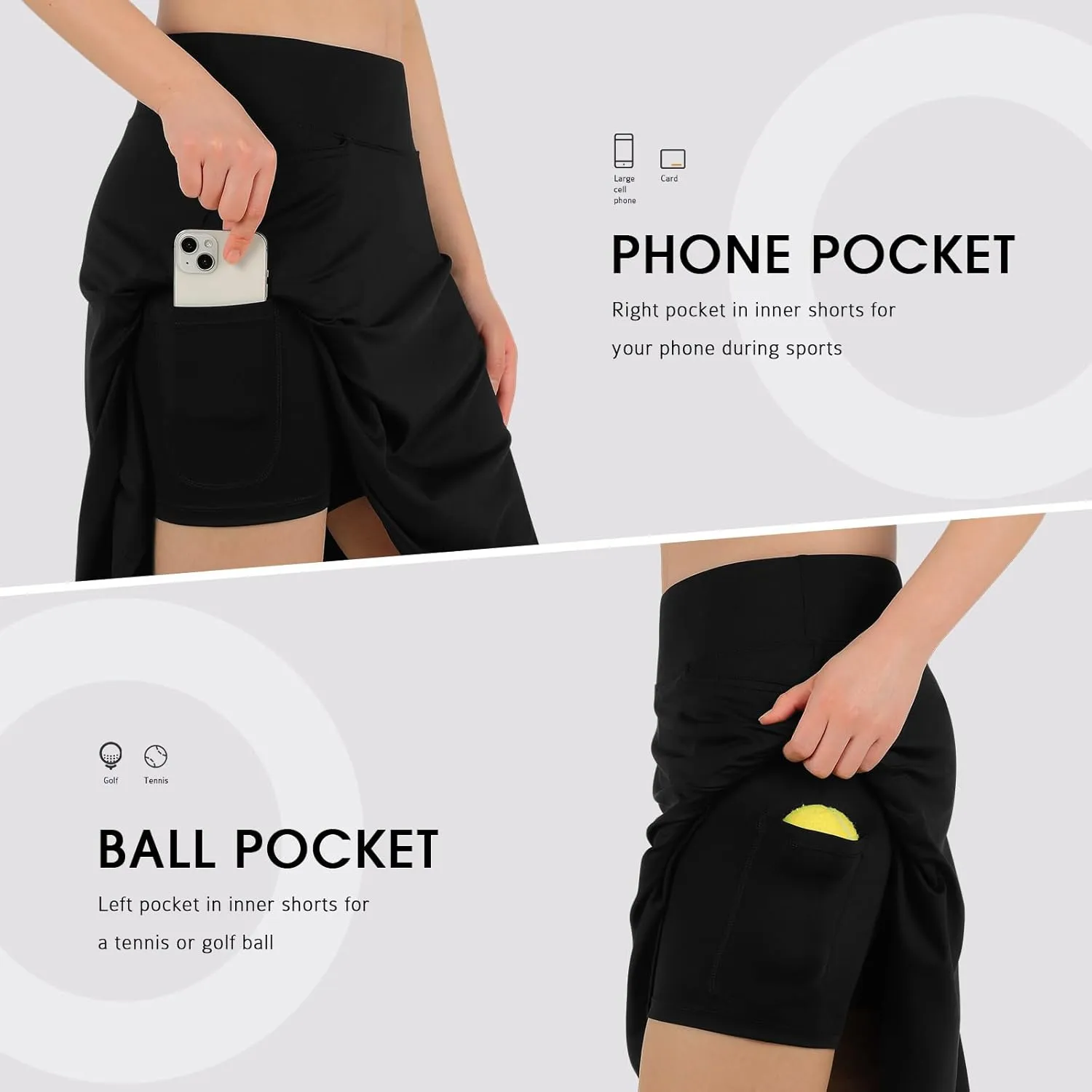 ANIVIVO Women's 20" Knee Length Skorts Golf Tennis Skirt for Women Activity Casual Skort with Pockets High Waist
