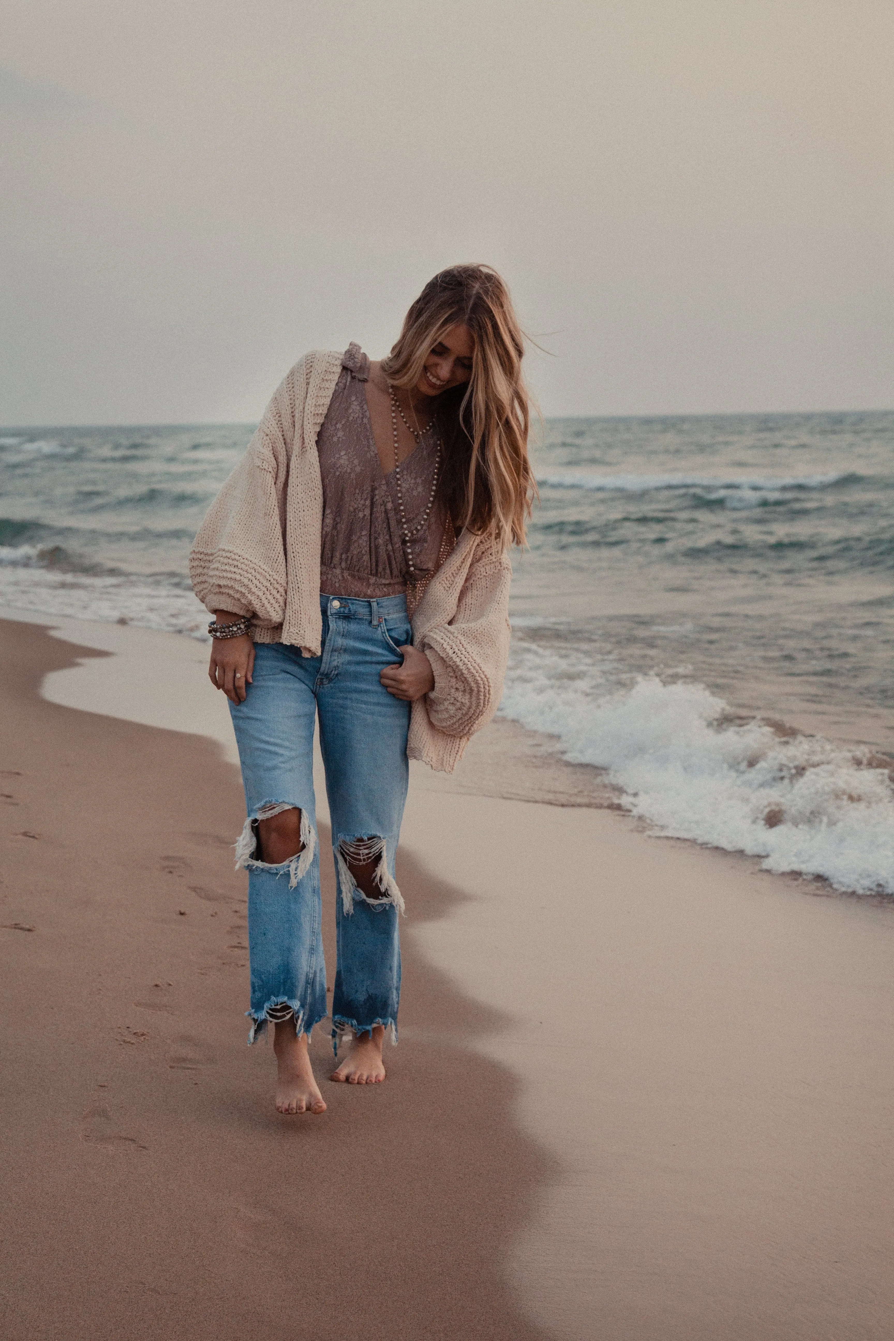 Asher Cream Crochet Sweater