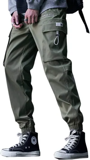 Astellarie Mens Jogger Pants Techwear Hip Hop Punk Harem Cargo Jogger Pant Streetwear Tactical Track Pants with Pocket