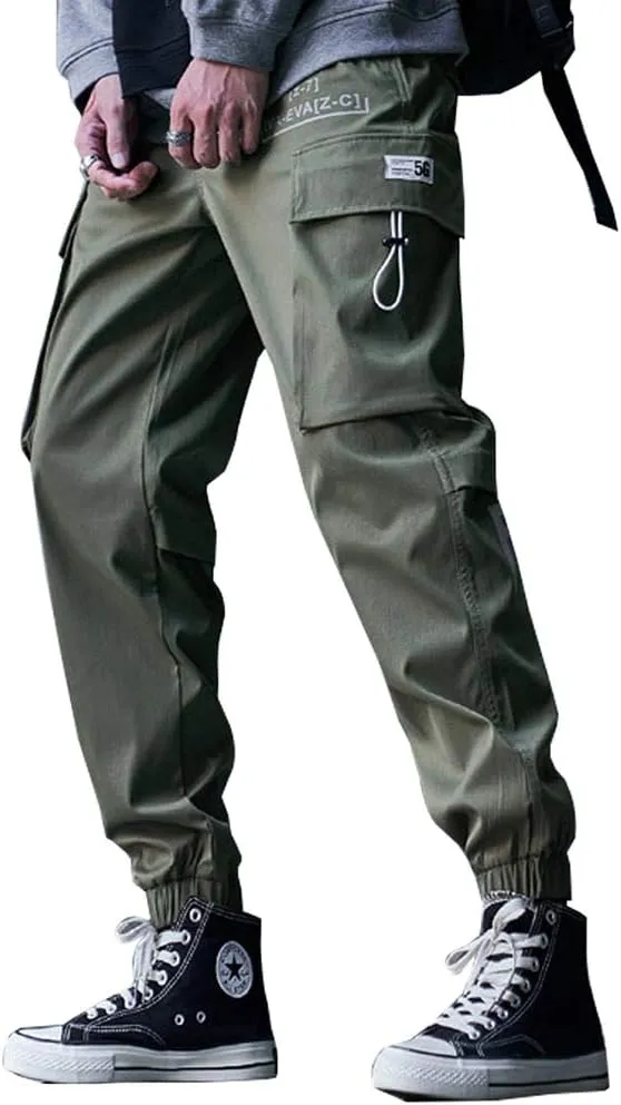 Astellarie Mens Jogger Pants Techwear Hip Hop Punk Harem Cargo Jogger Pant Streetwear Tactical Track Pants with Pocket