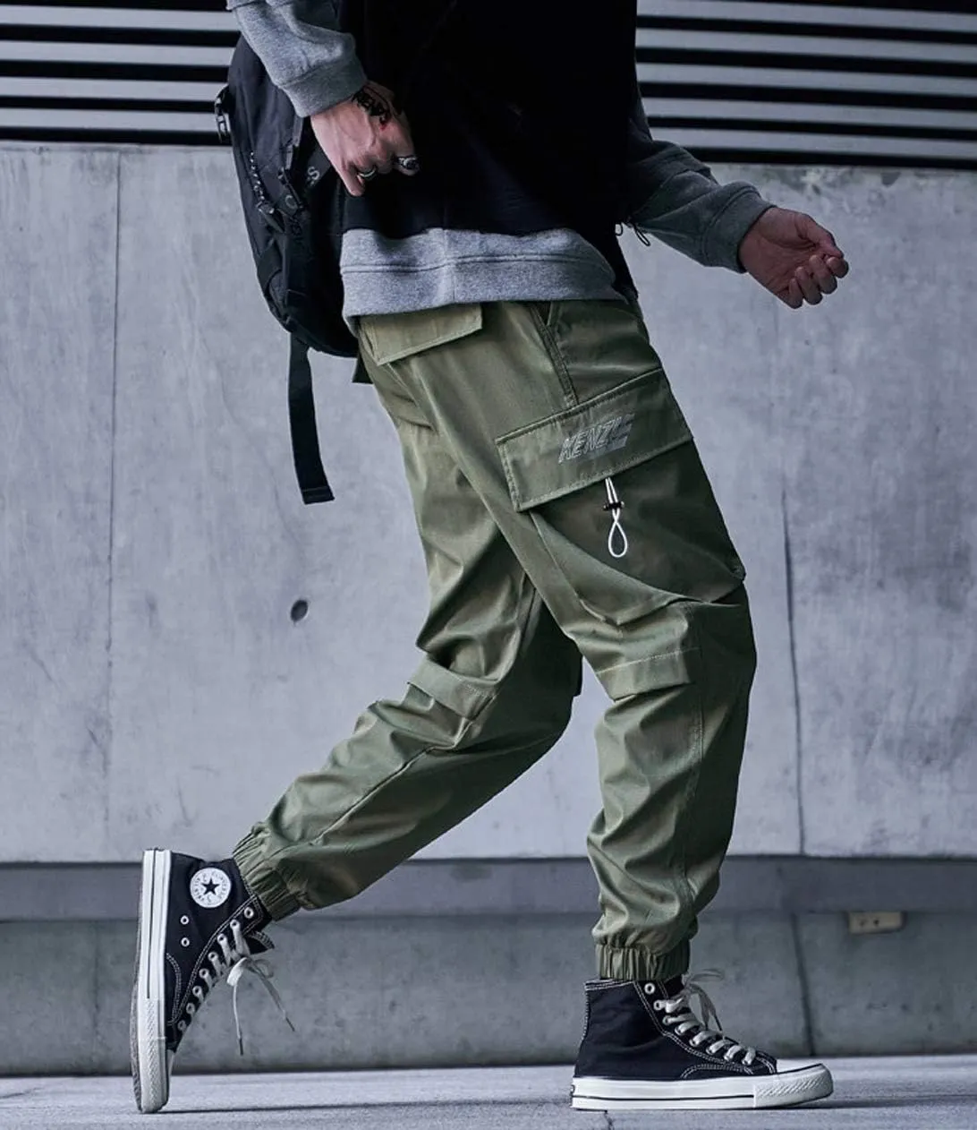 Astellarie Mens Jogger Pants Techwear Hip Hop Punk Harem Cargo Jogger Pant Streetwear Tactical Track Pants with Pocket