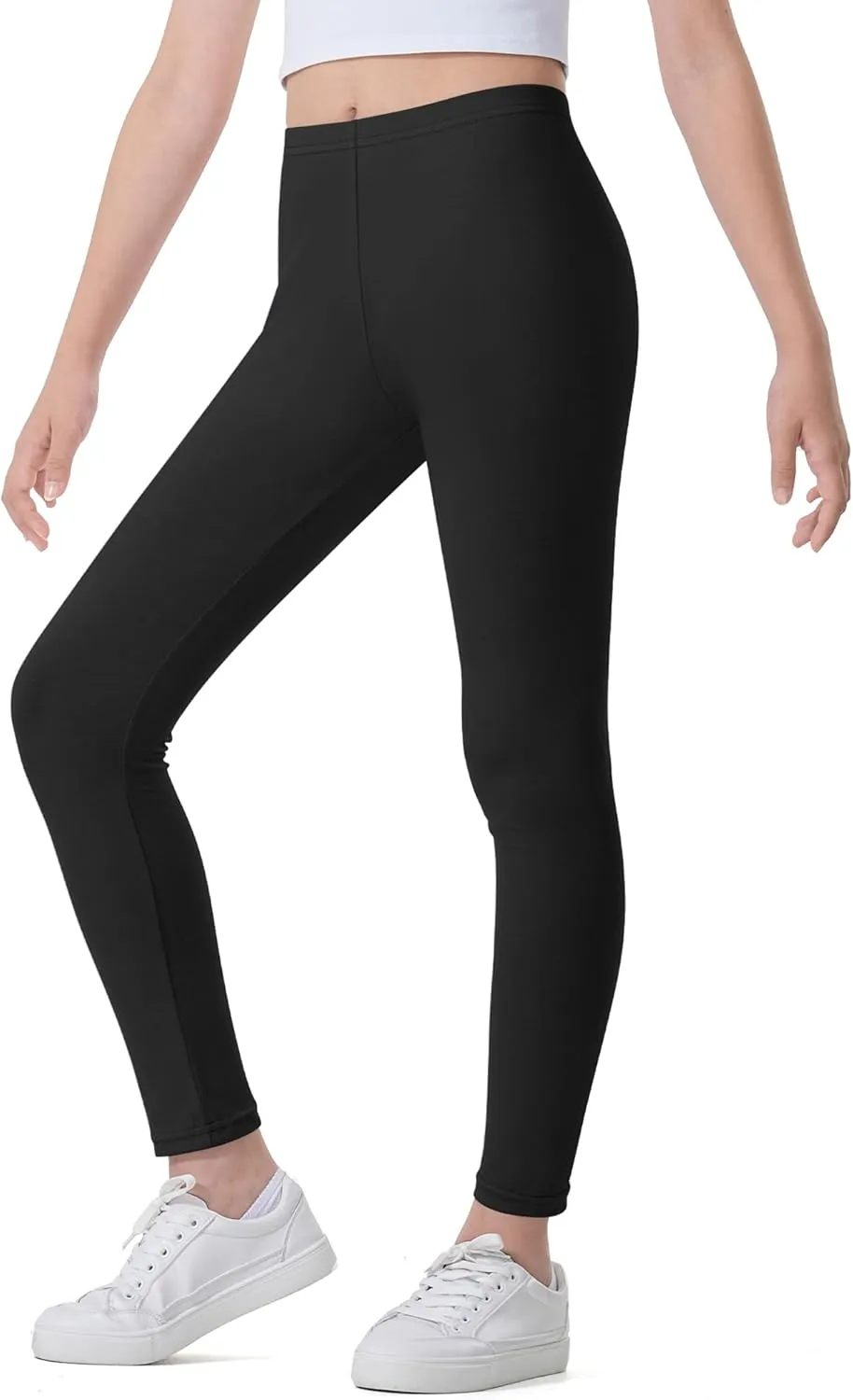Auranso Kids Girls Leggings Full Length Cotton Tights Pants 4-14 Years
