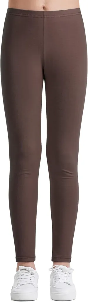Auranso Kids Girls Leggings Full Length Cotton Tights Pants 4-14 Years