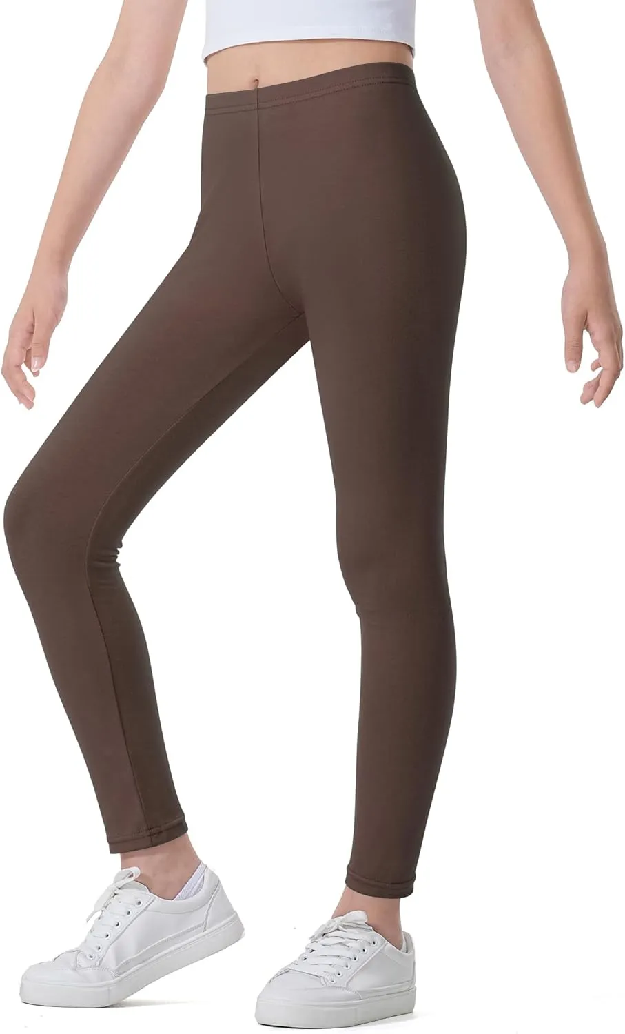 Auranso Kids Girls Leggings Full Length Cotton Tights Pants 4-14 Years
