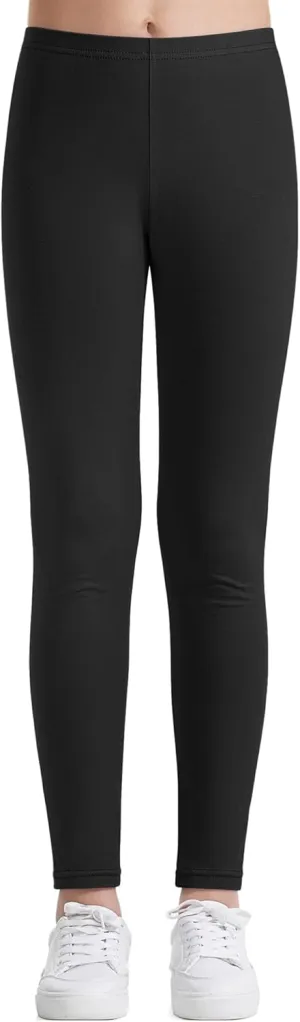 Auranso Kids Girls Leggings Full Length Cotton Tights Pants 4-14 Years
