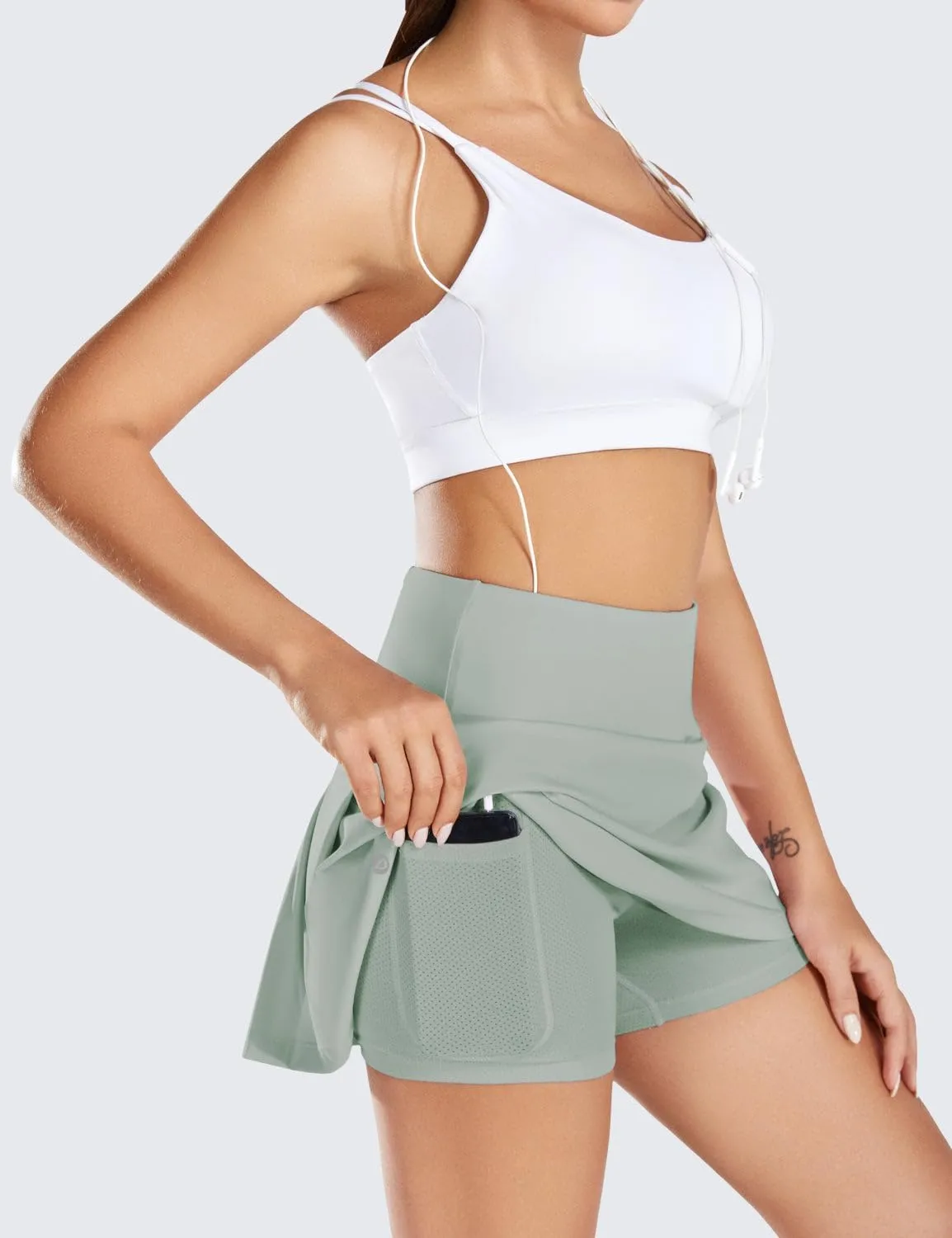 baleaf Women's 13" Tennis Skirts Golf Skort High Waisted Athletic Pleated Pockets Linner Running Sports Workout Casual
