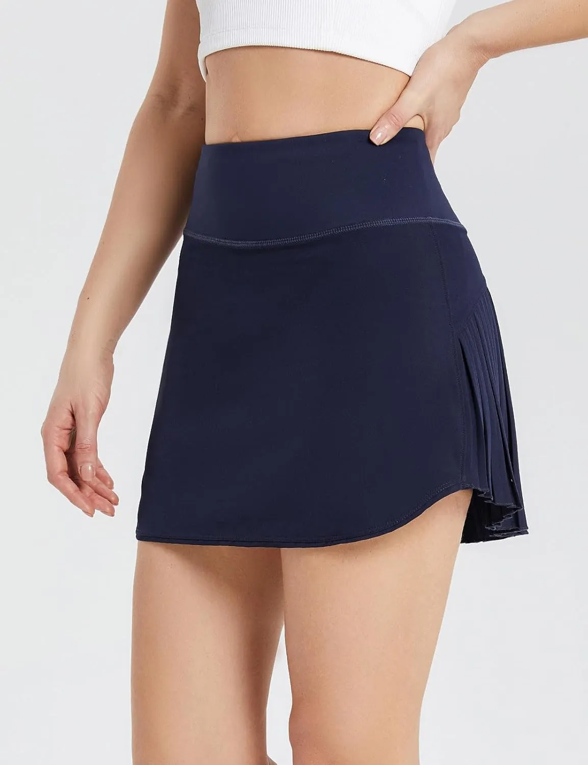 baleaf Women's Pleated Tennis Skirt Golf Skorts for Woman High Waisted Lightweight Athletic Shorts Pockets