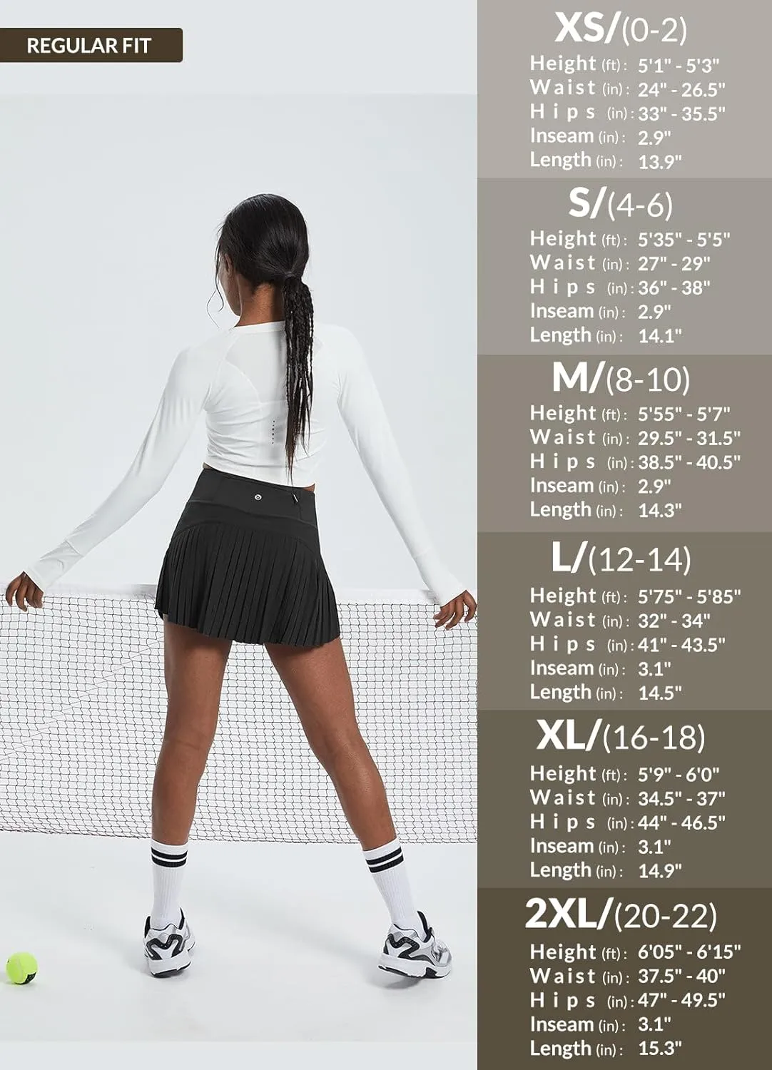baleaf Women's Pleated Tennis Skirt Golf Skorts for Woman High Waisted Lightweight Athletic Shorts Pockets