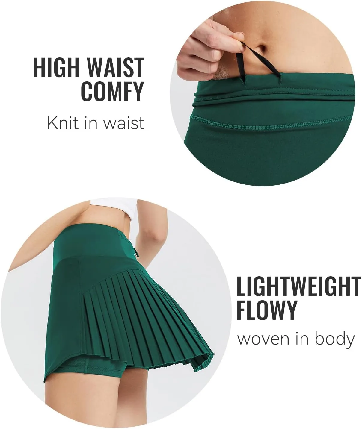 baleaf Women's Pleated Tennis Skirt Golf Skorts for Woman High Waisted Lightweight Athletic Shorts Pockets