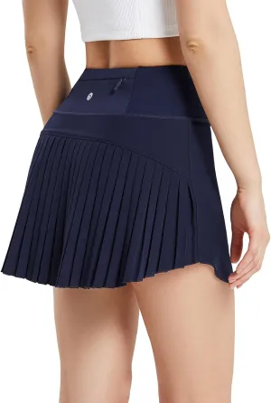 baleaf Women's Pleated Tennis Skirt Golf Skorts for Woman High Waisted Lightweight Athletic Shorts Pockets