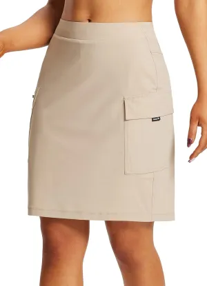 baleaf Women's Skorts Skirts Hiking Cargo Skorts Pockets 19" Knee Length Long Athletic Quick Dry Skirts UPF 50