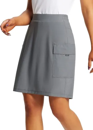 baleaf Women's Skorts Skirts Hiking Cargo Skorts Pockets 19" Knee Length Long Athletic Quick Dry Skirts UPF 50