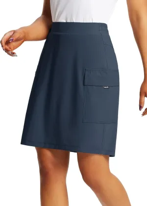 baleaf Women's Skorts Skirts Hiking Cargo Skorts Pockets 19" Knee Length Long Athletic Quick Dry Skirts UPF 50