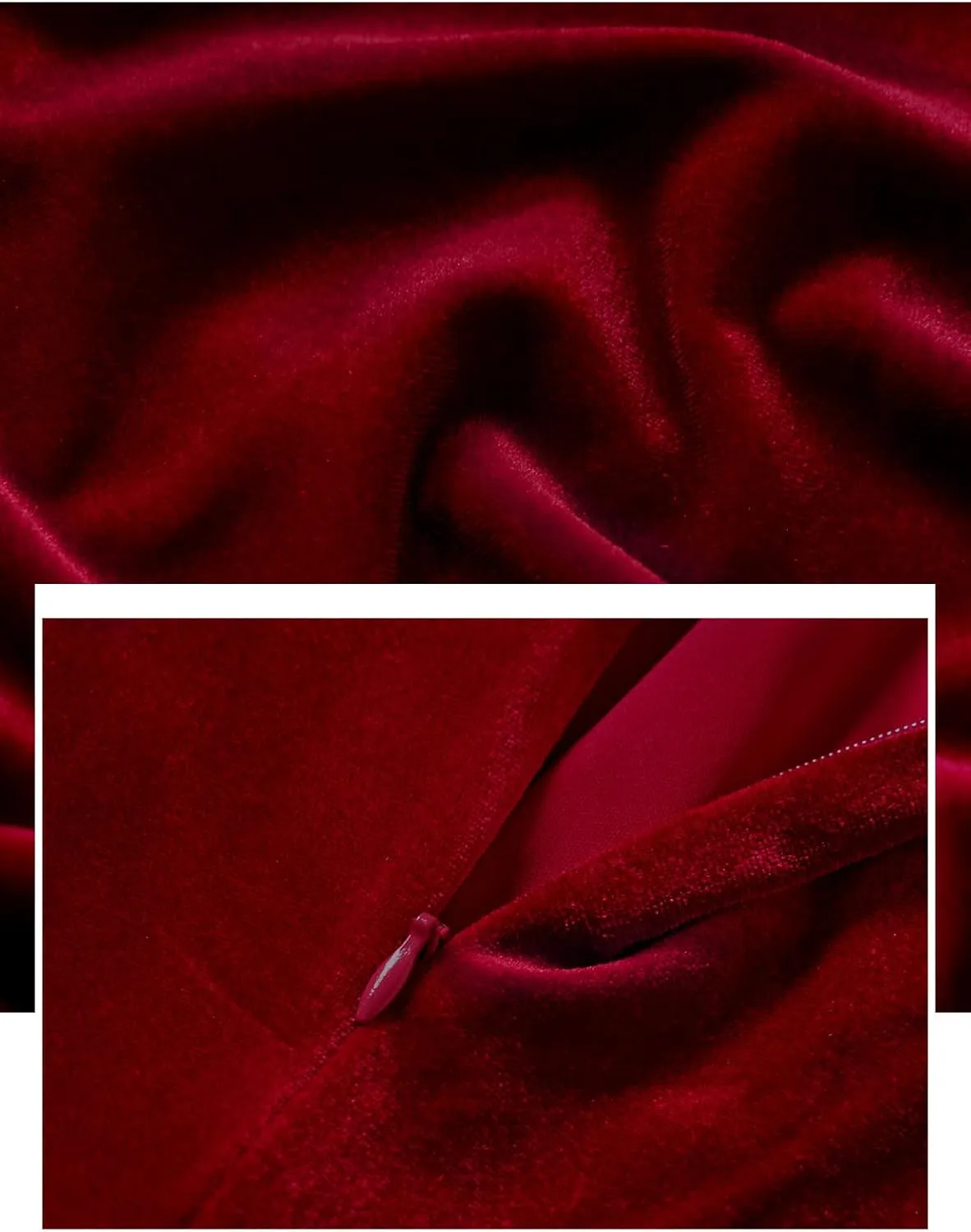 Bbonlinedress Long Sleeve Velvet Vintage Tea Dress Formal Cocktail Wedding Midi V-Neck Fit and Flare Dresses