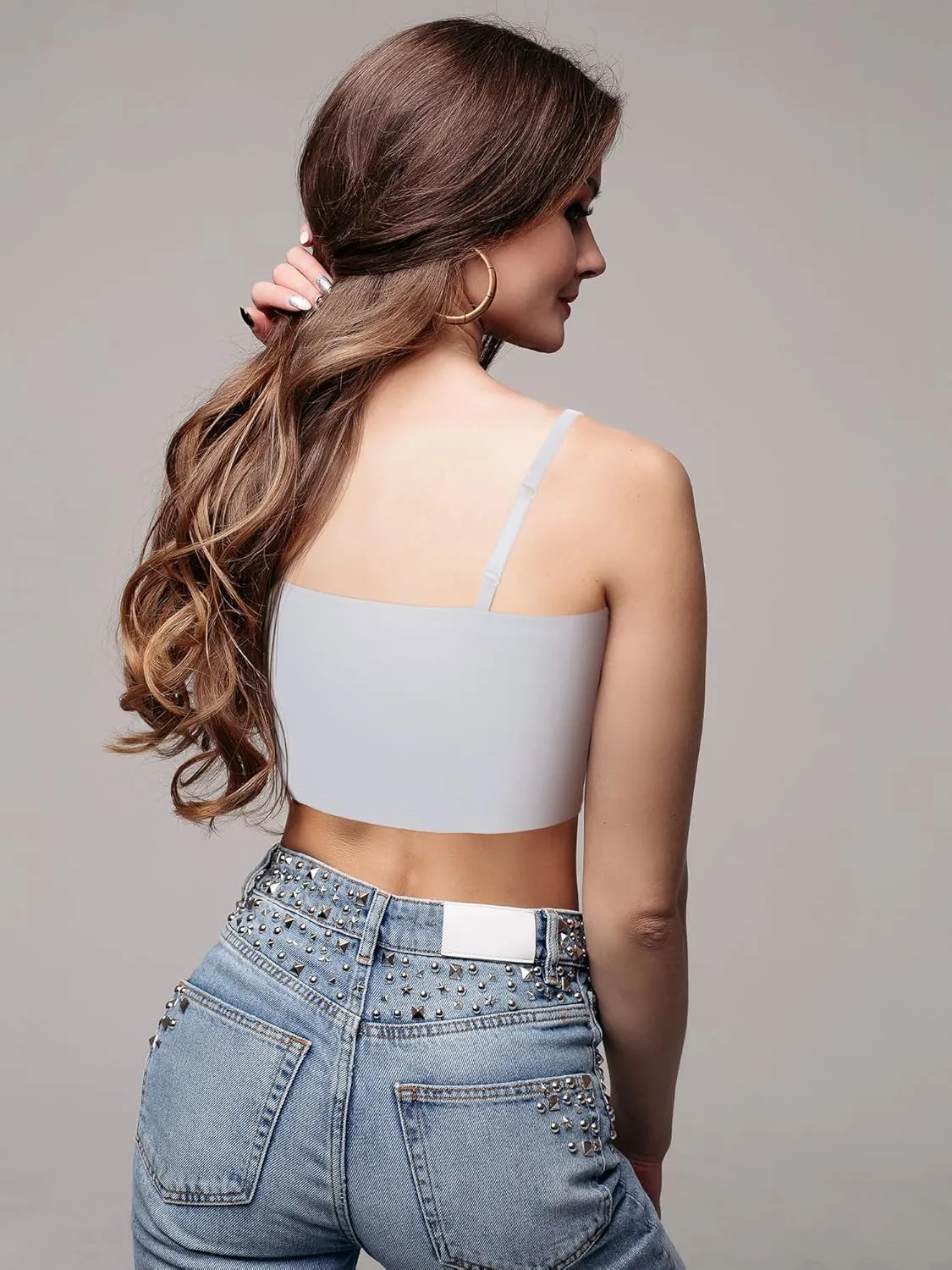 Bencailor 4 Pcs Womens Lace Cami Bralettes Spaghetti Strap Crop Tops Bandeau