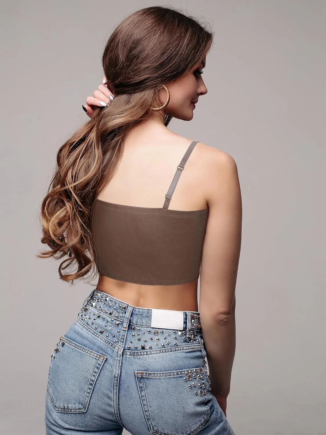 Bencailor 4 Pcs Womens Lace Cami Bralettes Spaghetti Strap Crop Tops Bandeau