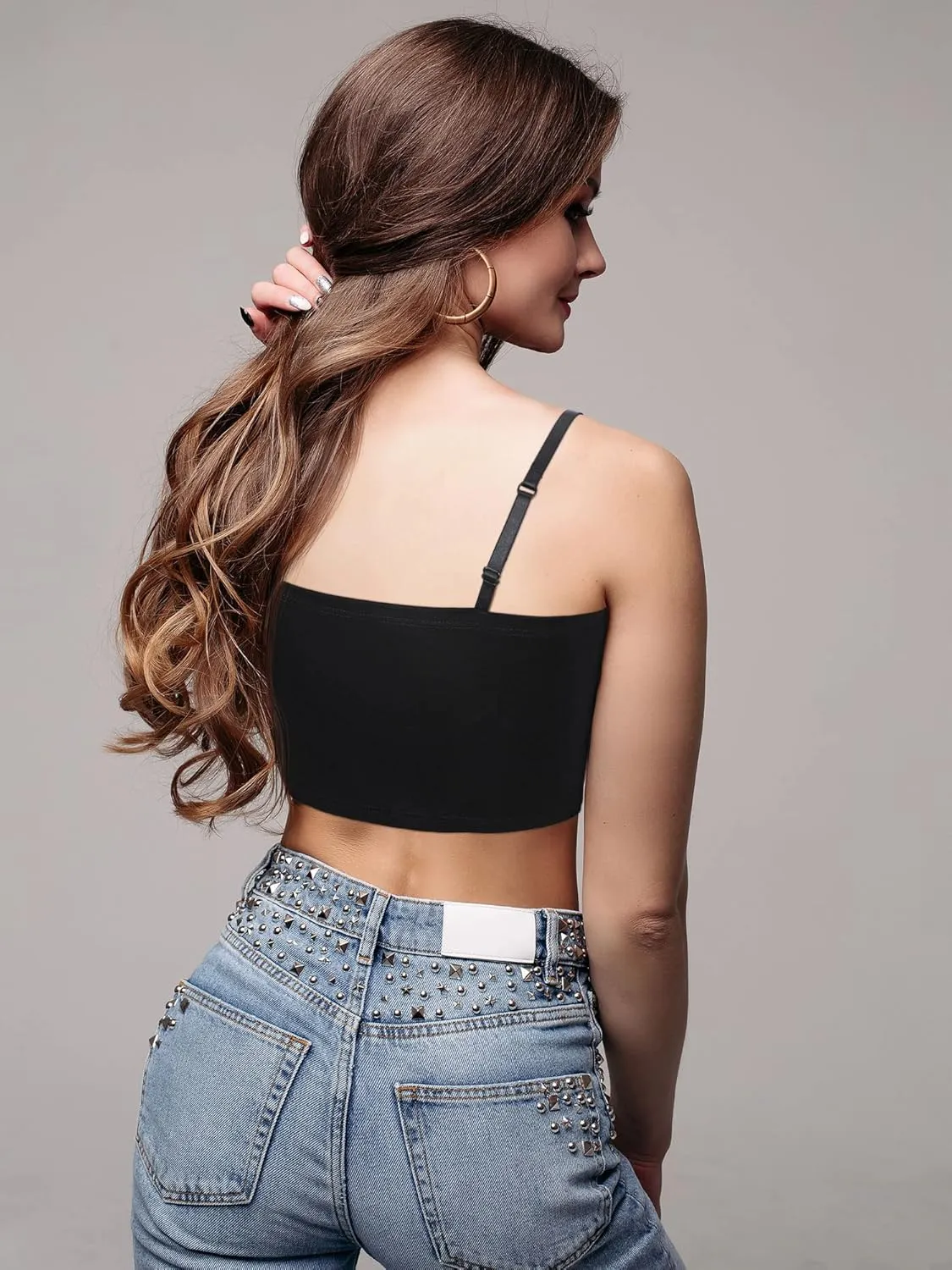 Bencailor 4 Pcs Womens Lace Cami Bralettes Spaghetti Strap Crop Tops Bandeau