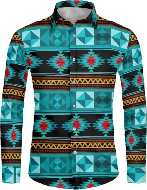 Biyejit Men's Long Sleeve Dress Shirt Slim Fit Casual Graphic Business Formal Button Up Shirts