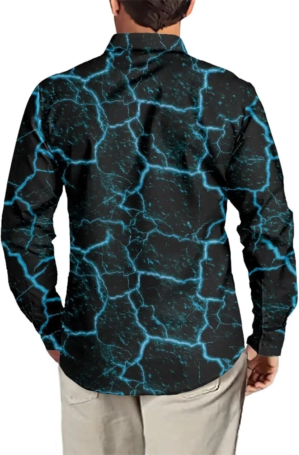 Biyejit Men's Long Sleeve Dress Shirt Slim Fit Casual Graphic Business Formal Button Up Shirts