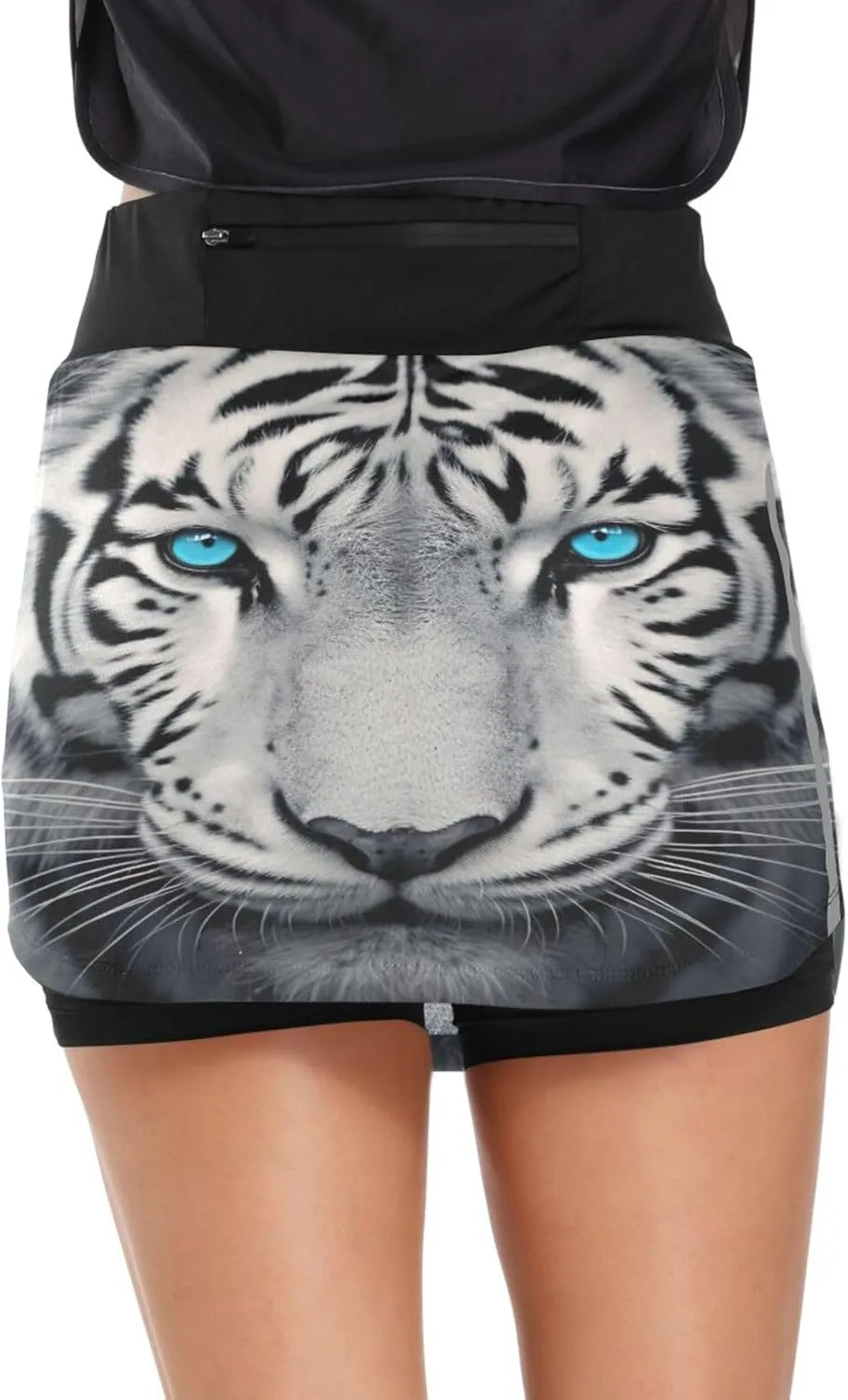 Blue Eyes Tiger Tennis Skorts Skirts for Women Workout Athletic Skirt High Waisted with Pocket