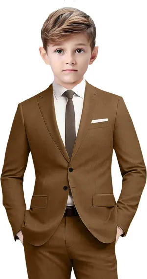 Boys Formal Suits Slim Fit Suit Kids Tuxedo Suits for Boys 5 Piece Boy Dress Pants Blazer Tie Bowtie