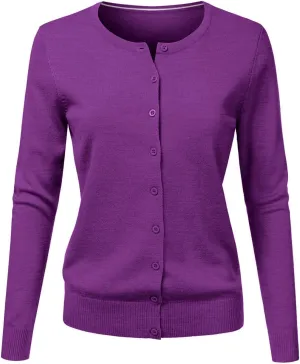 Cardigans for Women Lightweight 2025 Summer Casual Fashion Long Sleeve Round Neck Open Front Button Down Knit Sweater