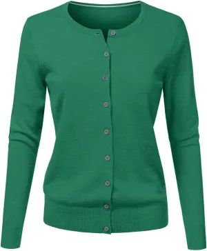Cardigans for Women Lightweight 2025 Summer Casual Fashion Long Sleeve Round Neck Open Front Button Down Knit Sweater
