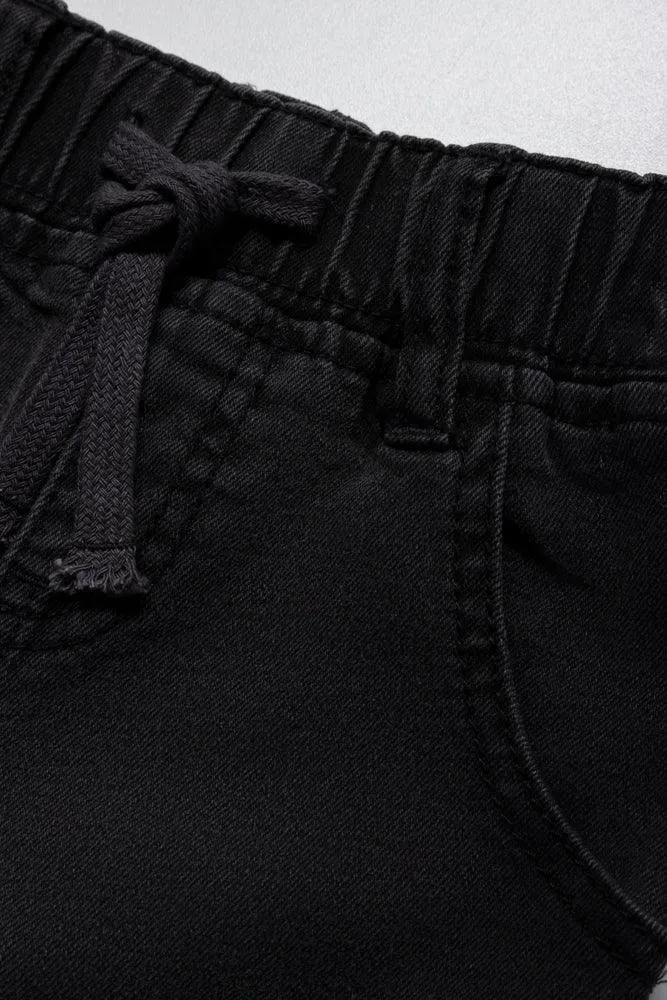 Cargo Jogger Denim Jeans Black
