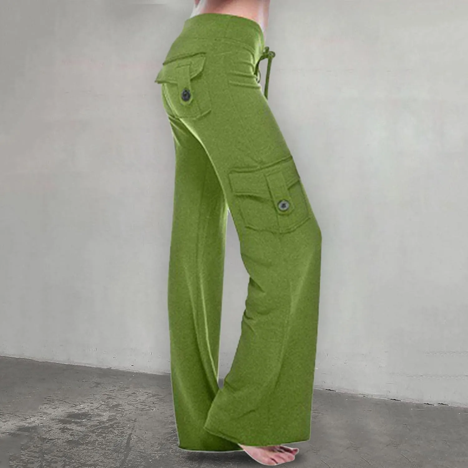 Cargo Pants for Women 2024 Plus Size Stretch High Waist Wide Leg Trouser Casual Comfy Yoga Workout with Pockets