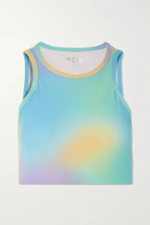 Claudia printed stretch-jersey sports bra
