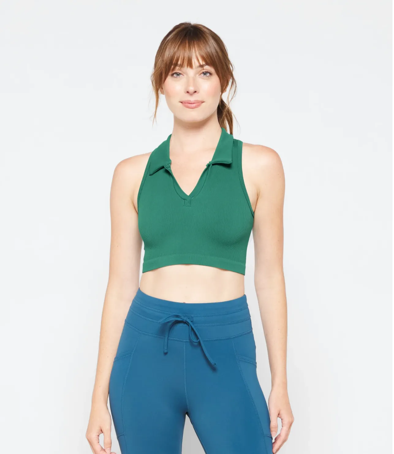 Collared Crop Free Throw Top