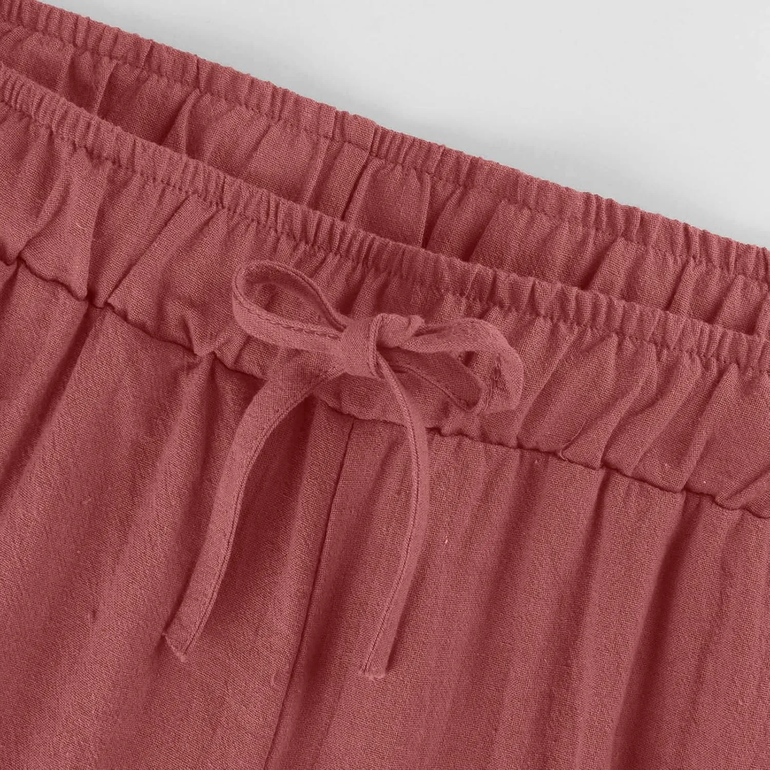 Cotton Linen Palazzo Pants for Women Casual Summer Boho Pants Lightweight High Waisted Wide Leg Pants with Pockets