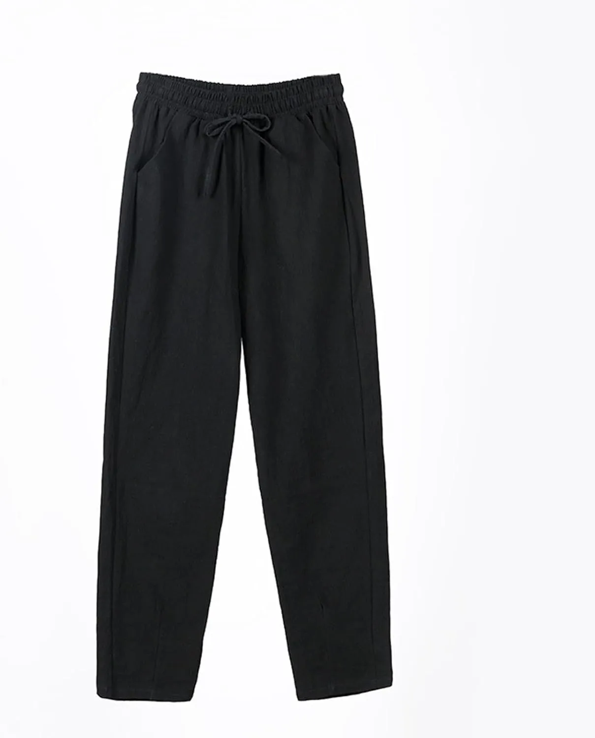 Cropped Linen Pants Women Elastic Waist Straight Leg Ankle Pants Lightweight Comfy Trousers 2025 Summer Beach Outfits