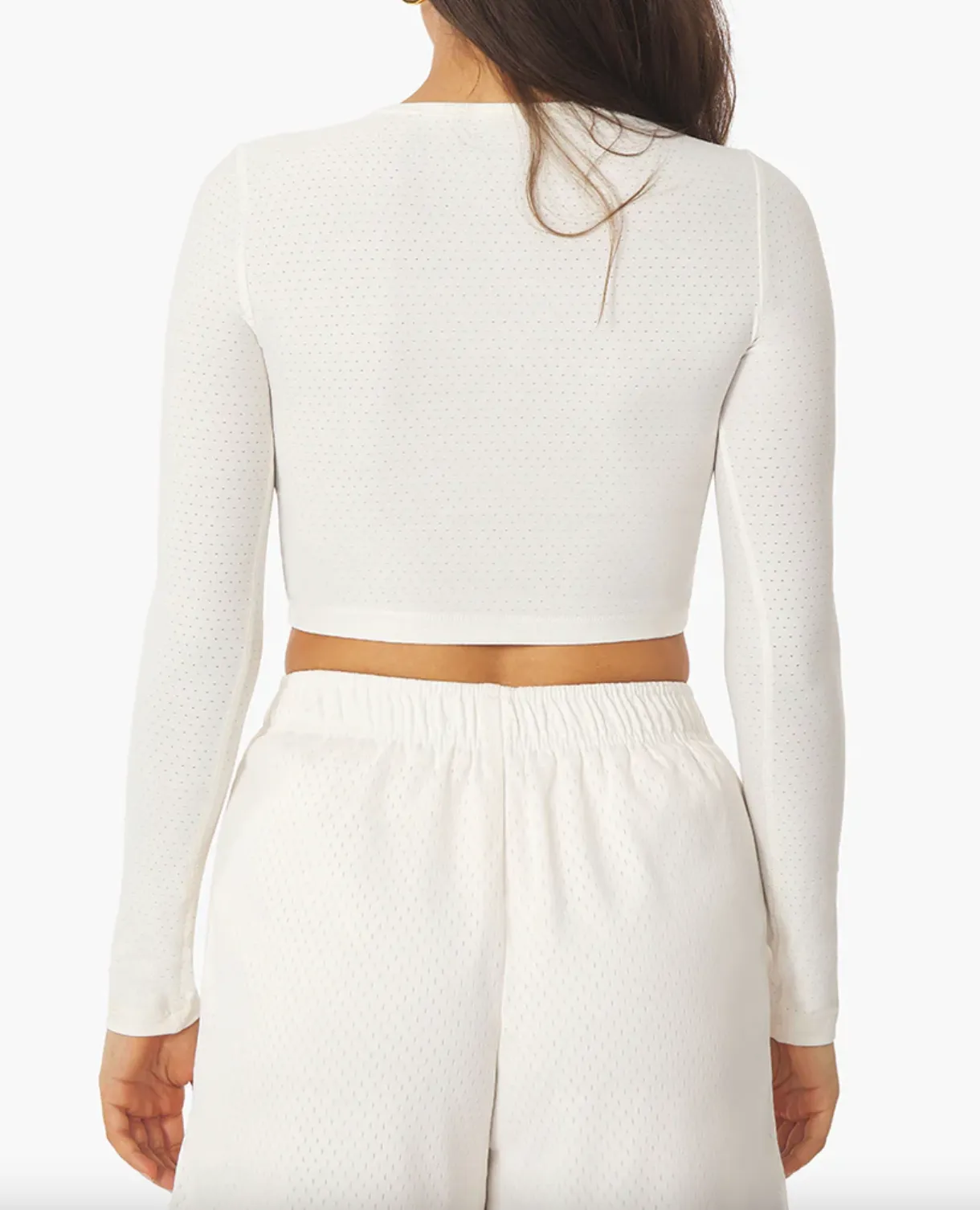 CROPPED LONG SLEEVE STRETCH TECH T-SHIRT